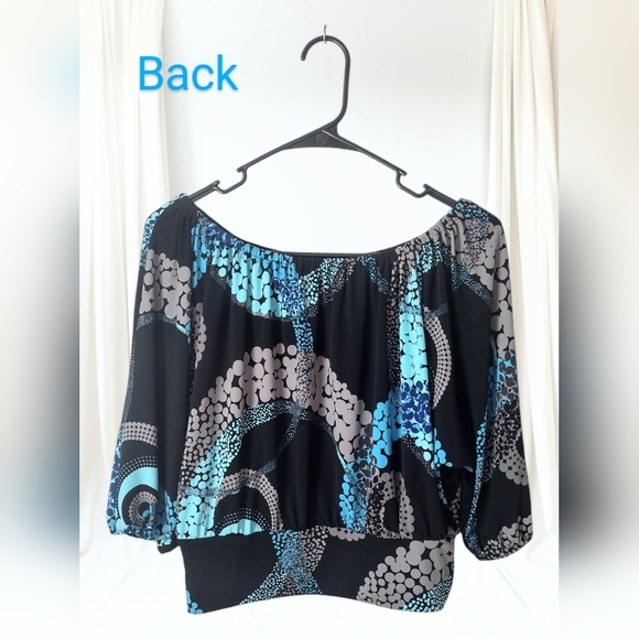 Express Blue and Black Blouse New with Tags - Picture 2 of 3